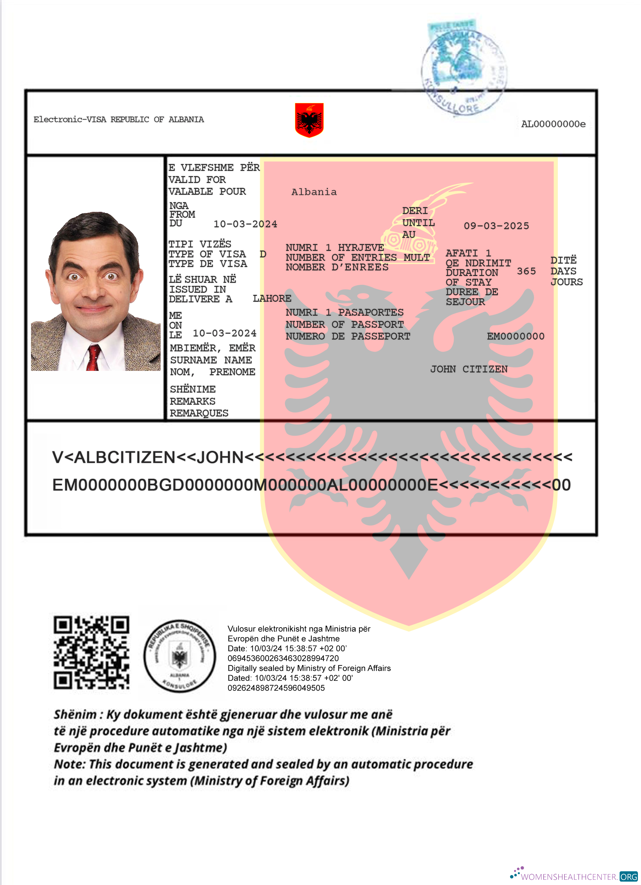 Download Albania e visa new version Photoshop template